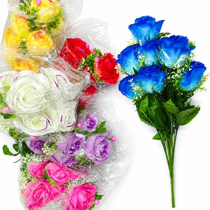 ROSA CON TUL VERDE X12PCS 38CM