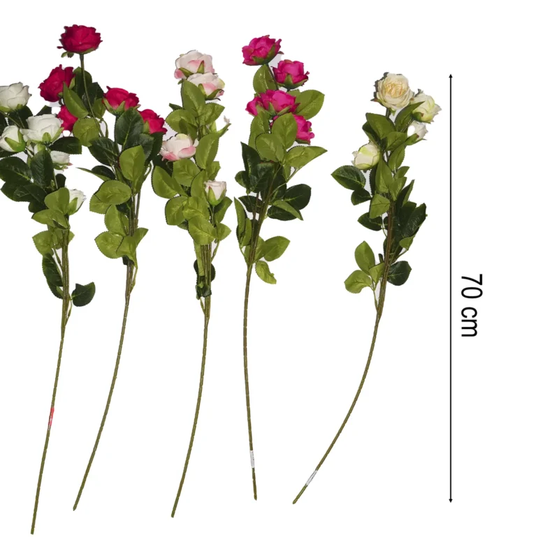 ROSA EN VARA X5PCS 80CM
