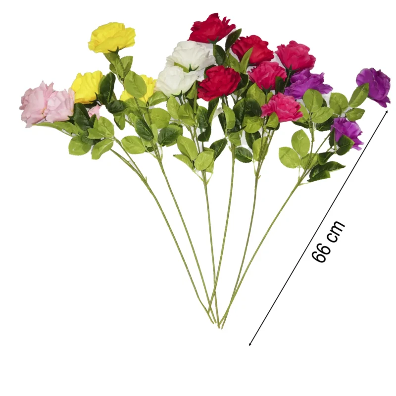 ROSA EN VARA X3PCS 70CM
