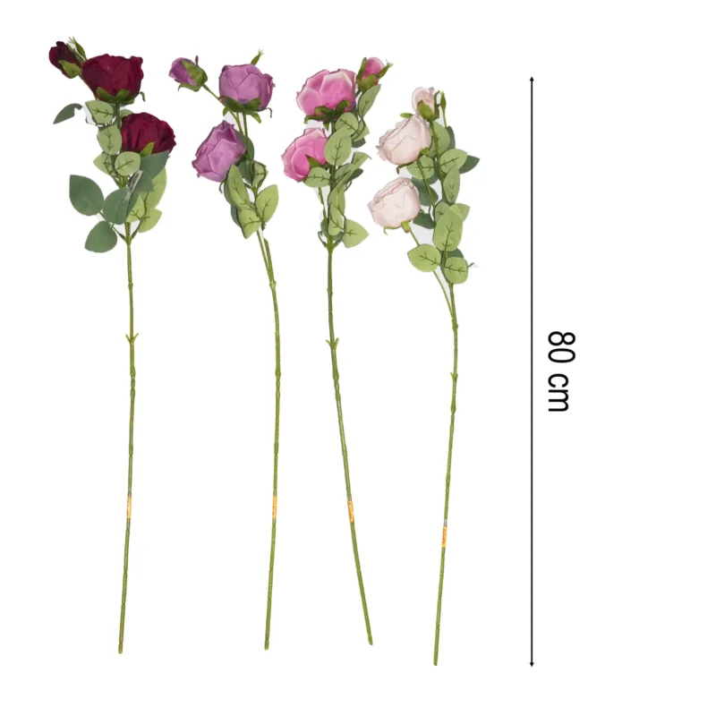 ROSA EN VARA X3PCS 65CM