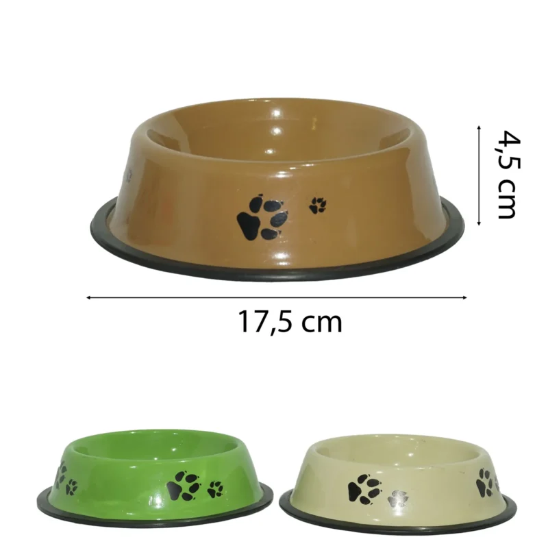 PLATO PARA MASCOTA 17.5CM X5CM 4 COLORES
