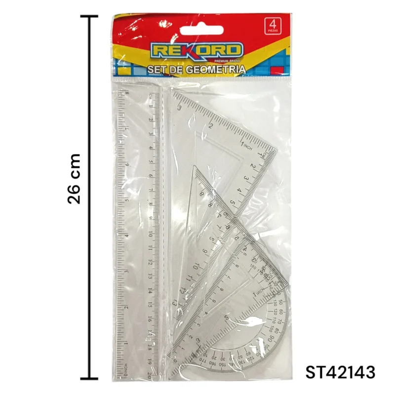 ESTUCHE GEOMETRICO X 4 PC