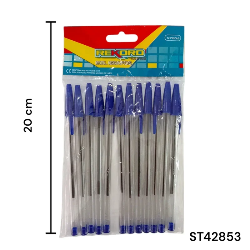 BOLIGRAFOS X 12 PCS MARCA RECORD