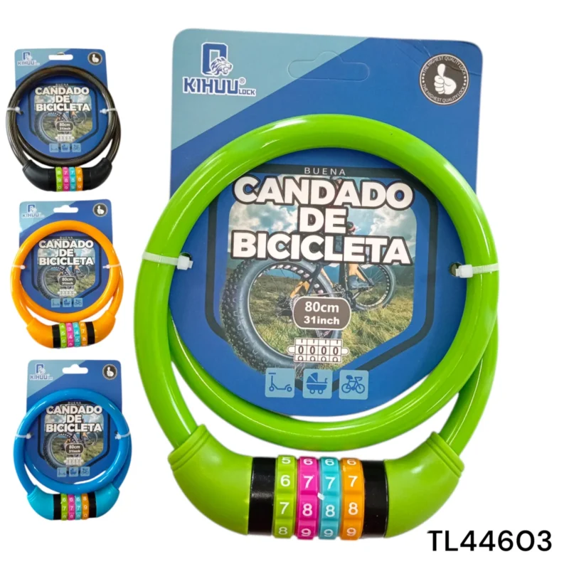 CANDADO PARA MOTO CON CLAVE DE 4 DIGITOS DE 80CM