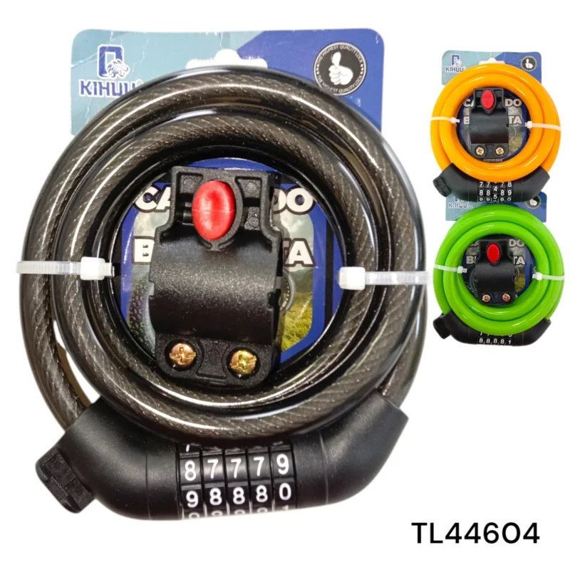 CANDADO PARA MOTO CON CLAVE DE 5 DIGITOS DE 120CM