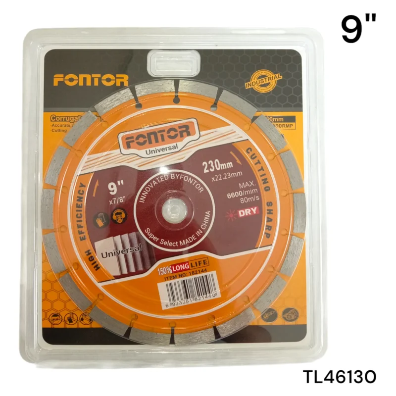 DISCO CORTE CONCRETO 9" - 230 MM CORTE SECO FONTOR