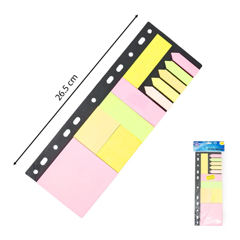 PAPEL ADHESIVO 11 FORMAS X25 HOJAS, 5 COLORS MIX, 12PCS INNE