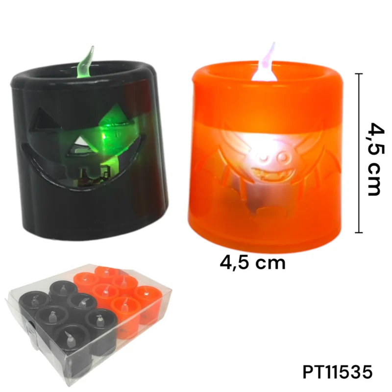 VELA NEGRA Y NARANJA