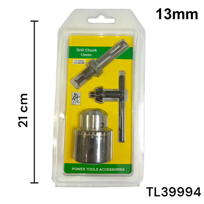 mandril para taladro de 13 mm + llave y adaptador sds plus