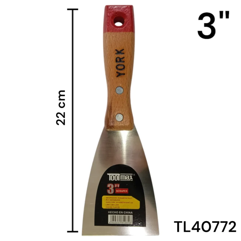 ESPATULA TOOLMAX MANGO DE MADERA DE 3"