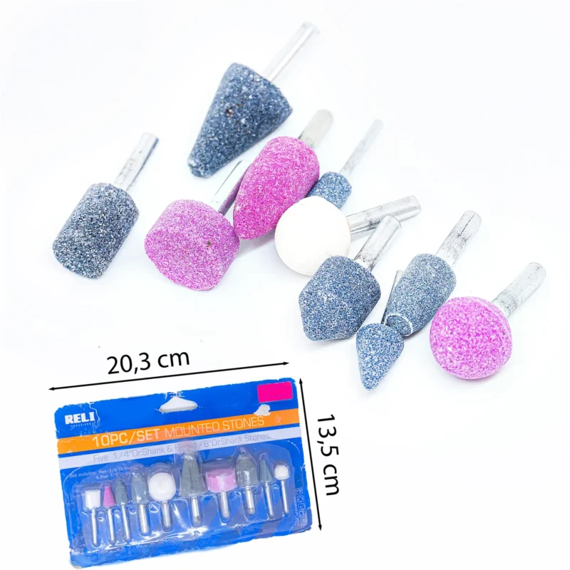 SET X 10PZ PIEDRA ESMERILAR 1,4 1,8